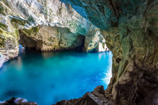 Cueva Del Karst Rosh Nikra Las Orillas Del Mar Mediterráneo —  Fotos de Stock
