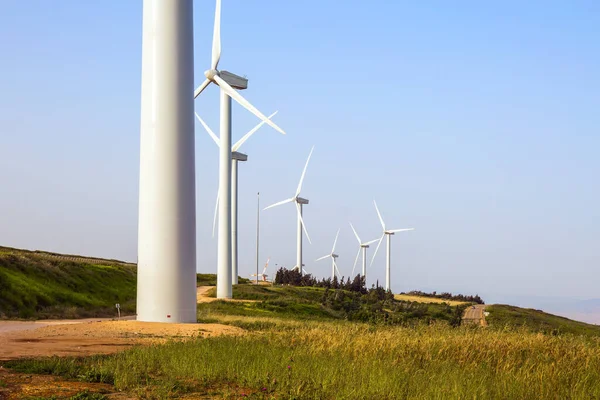 Windgenerator Windpark Auf Dem Gilboa Israel Moderne Ausrüstung Zur Erzeugung — Stockfoto