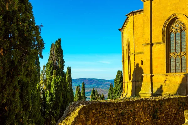 Pienza Idealisk Stad Toscana Smala Medeltida Gator Belagda Med Sten — Stockfoto