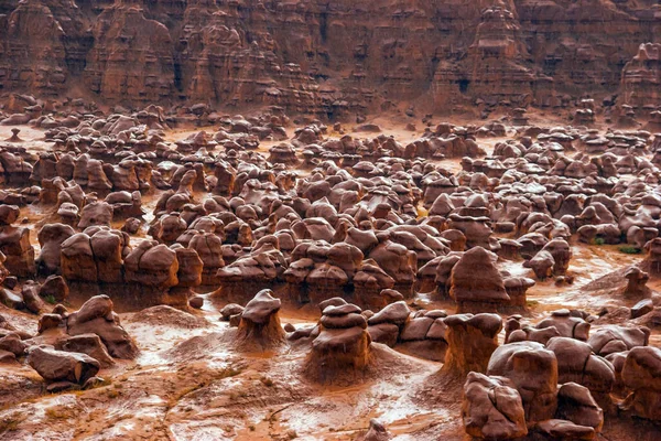 Picturesque Mushrooms Red Brown Gray Sandstone Scenic Utah State Park — Stock Photo, Image