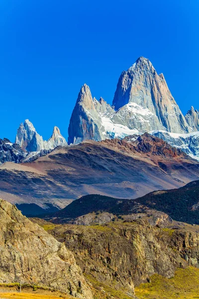 Fitzroi Chaltel Pico Montaña Zona Fronteriza Entre Argentina Chile Pintoresca — Foto de Stock