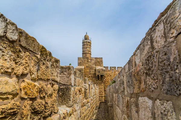 Przejście Przez Mur Jerozolimy Kręci Się Głowie Chodzenie Murach Jerozolimy — Zdjęcie stockowe