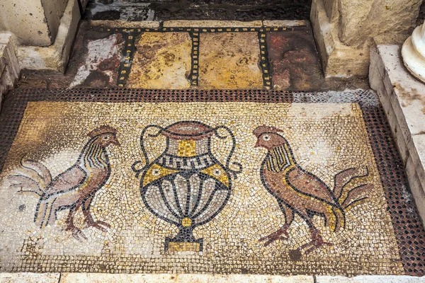 Monastery Gerasim Jordan Picturesque Mosaics Adorn Entrance Inner Monastery Courtyard — Stock Photo, Image