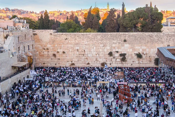 Napkelte Cohenim Áldása Ünnepség Templomhegy Nyugati Lejtőjén Jeruzsálem Óvárosában Zsidók — Stock Fotó