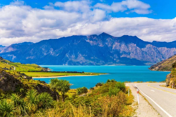 Südinsel Neuseeland Reise Bis Ans Ende Der Welt Grasberge Umgeben — Stockfoto