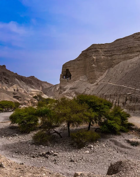 Coast Dead Sea Magnificent Stone Canyon Mountains Judean Desert Wide — Stock Photo, Image