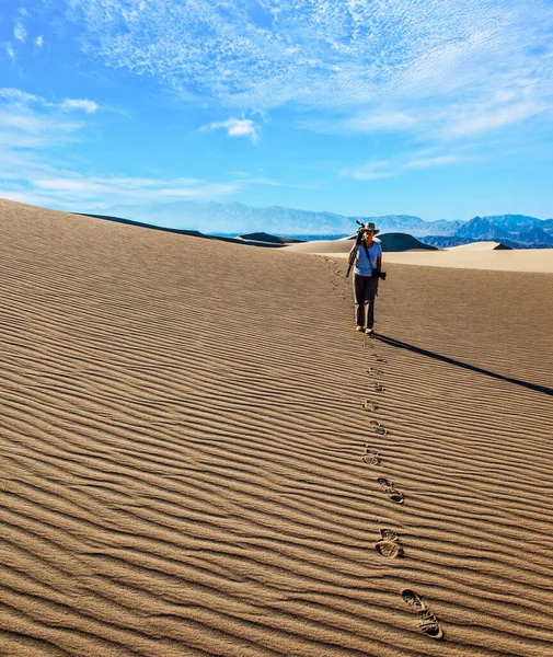 Сша Mesquite Flat Sand Dunes Death Valley California Світлові Піщані — стокове фото