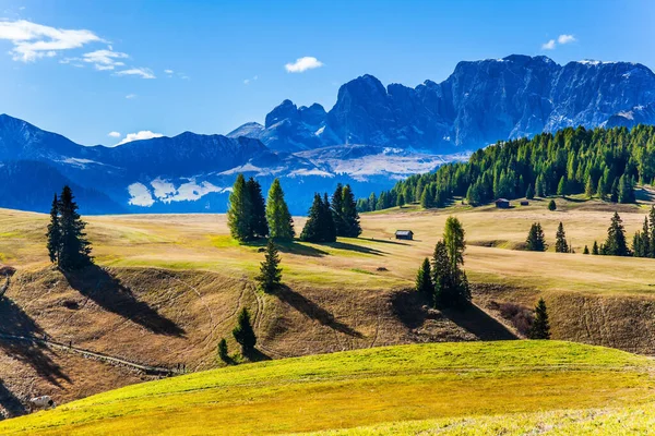 Val Gardena Itália Alpe Siusi Planalto Encantador Nas Dolomitas Poderoso — Fotografia de Stock