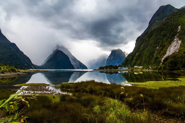 Nya Zeeland Fantastiska Hjältars Magiska Land Stormmoln Täcker Himlen Över — Stockfoto