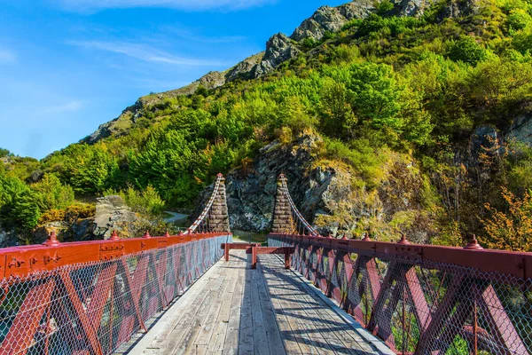 Extreme Sport Bungeejumpen Afgrond Ondersteboven Ongelooflijke Avonturen Nieuw Zeeland Brug — Stockfoto