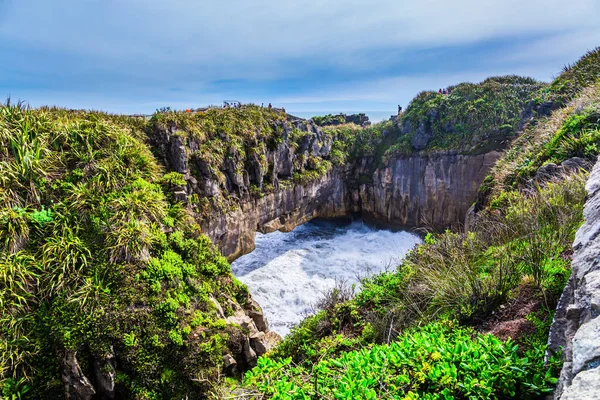 Nueva Zelanda Isla Sur Escénica Piscina Natural Orilla Del Océano — Foto de Stock