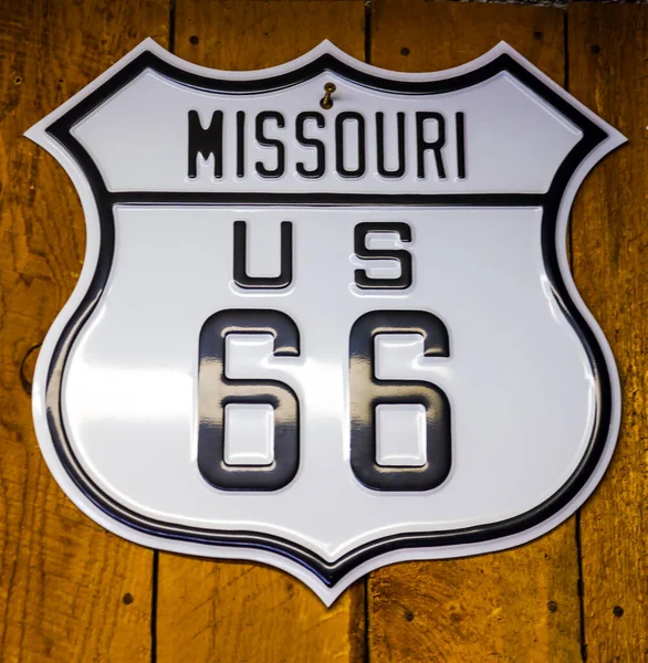 Road Sign Missouri Historic Transnational Road Great Car Trip America — Stock Photo, Image