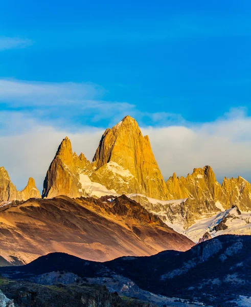 Fitzroi Peak Patagonia Border Area Argentina Chile Fantastic Mountain Range — Stock Photo, Image