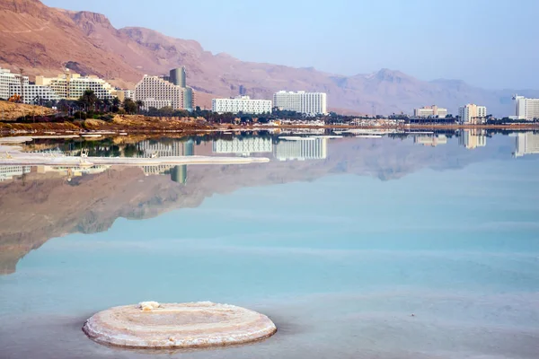 Dim Winter Day Dead Sea Skies Merge Sea Horizon Evaporated — Stock Photo, Image