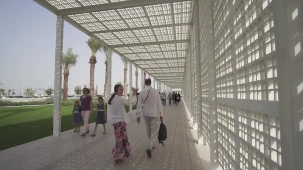 Territorio del nuevo museo Louvre en Abu Dhabi material de archivo de vídeo — Vídeo de stock