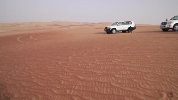 Jeep safari in the Rub al Khali desert United Arab Emirates stock footage video — Stock Video