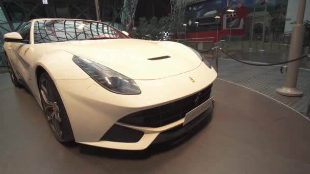 Exhibition car in a theme park Ferrari World Abu Dhabi stock footage video — Stock Video