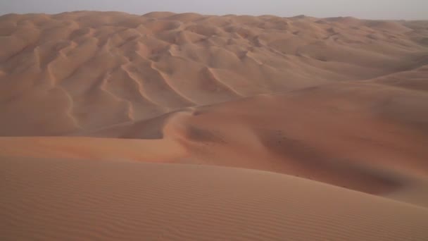 Beautiful multi-colored dunes in Rub al Khali desert United Arab Emirates stock footage video — Stock Video