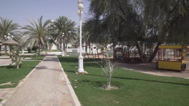 Territory of the Liwa Hotel in the Rub al Khali desert United Arab Emirates stock footage video — Stock Video