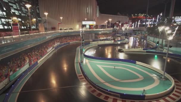 Karting Akademy in Ferrari World Abu Dhabi stock footage video — Stock Video