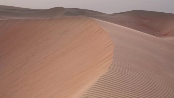 美丽的摩擦 al Khali 沙漠在日出股票录像视频 — 图库视频影像