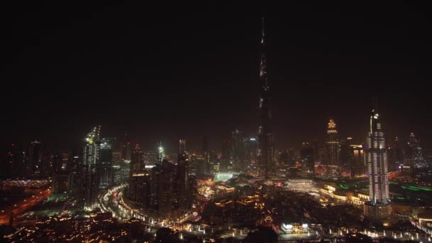 Burj khalifa Abendblick aus der Höhe eines Wolkenkratzers Stock Footage Video — Stockvideo
