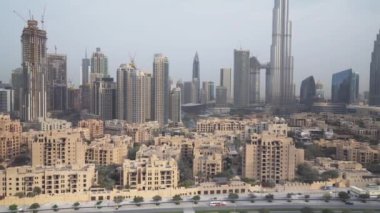 Downtown Dubai adlı şafak Stok görüntüleri video