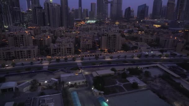 Downtown Dubai at dawn stock footage video — Stock Video