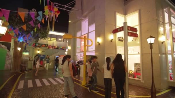 KidZania Dubai provides children and their parents a safe and very realistic educational environment at Dubai Mall stock footage video — Stock Video