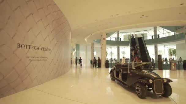 Интерьер Dubai Mall - крупнейший в мире торговый центр, снятый на видео — стоковое видео