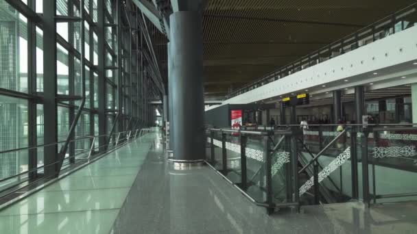 Waiting area at the Astana International Airport stock footage video — Stock Video