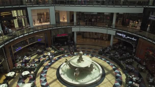 Interior Mall of the Emirates huge shopping and entertainment center stock footage video — Stock Video