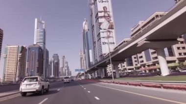 Sheikh Zayed Road Stok görüntüleri video gün trafik