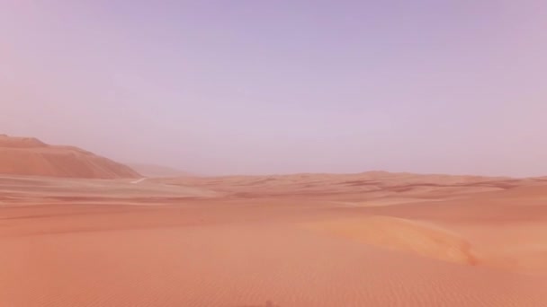 Viaggiare su un'auto fuoristrada sulla sabbia del deserto di Rub al Khali — Video Stock