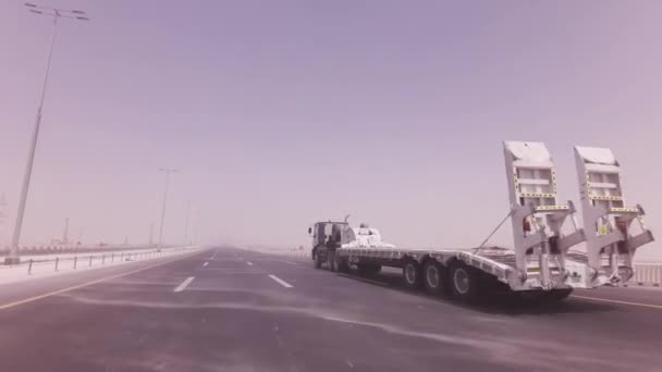 Tormenta de arena barre la arena en el video de imágenes de la carretera — Vídeo de stock