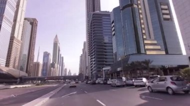 Sheikh Zayed Road finansal iş merkezi Downtown Dubai Stok görüntüleri video içinde ünlü gökdelenler ile