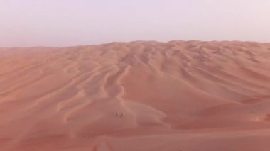 Rub al hali çöl Stok görüntüleri video içinde yüksek kumul gelen turistler ile Off-Road arabalar inerler