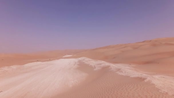 Viajando Carro Road Areia Deserto Rub Khali Imagens Vídeo — Vídeo de Stock