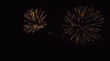 Siyah gökyüzü Stok görüntüleri video üzerinde güzel havai fişek