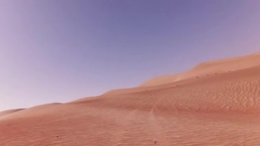 En düşük Rub al hali Stok görüntüleri video çöl kumları üzerinde bir off-road araç, beraber seyahat