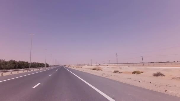 Camino de Oasis Liwa al video de imágenes de Abu Dhabi — Vídeo de stock