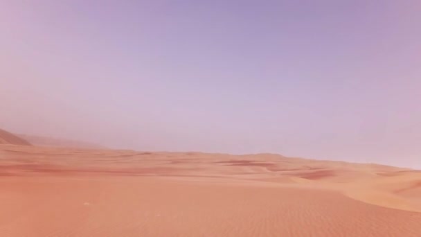 Viaggiare su un'auto fuoristrada sulla sabbia del deserto di Rub al Khali — Video Stock