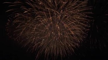 Siyah arka plan, Yılbaşı tatil kavramı Stok görüntüleri video kutlama için güzel renkli havai fişek