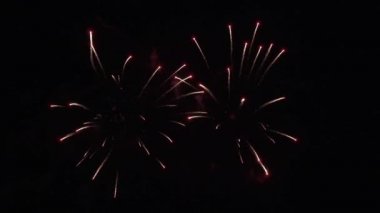 Siyah arka plan, Yılbaşı tatil kavramı Stok görüntüleri video kutlama için güzel renkli havai fişek