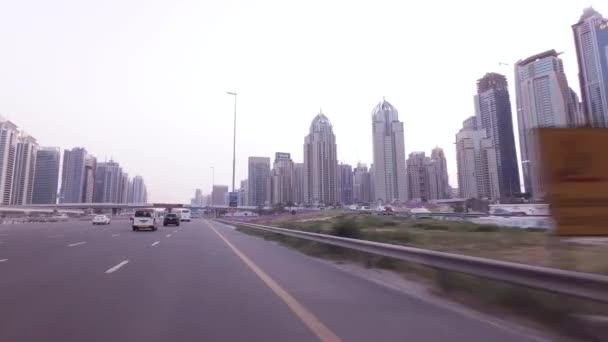 Modern multi-level road junctions in Dubai stock footage video — Stock Video