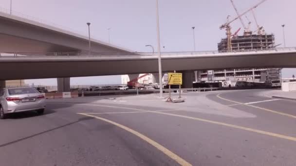 Modern multi-level road junctions in Dubai stock footage video — Stock Video