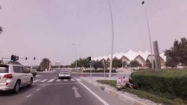 Tribün Yas Marina devre üzerinde Yas Island, Abu Dabi Stok görüntüleri video