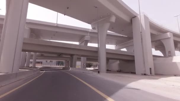 Modern multi-level road junctions in Dubai stock footage video — Stock Video