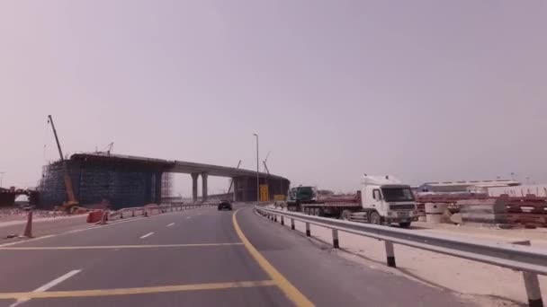 Construction of new multi-level road junctions in Dubai stock footage video — Stock Video