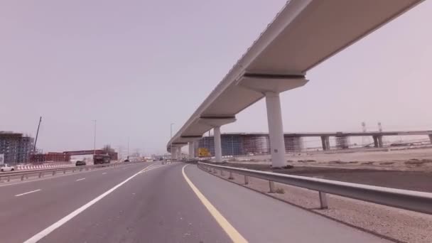 Costruzione di nuovi incroci stradali multilivello a Dubai stock footage video — Video Stock
